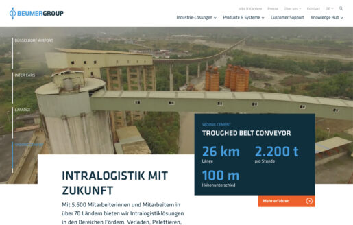 Desktop screenshot of beumergroup website.