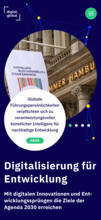 Mobile screenshot of the bmz-digital.global website.