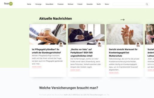 Desktop Screenshot of the Finanzen website.